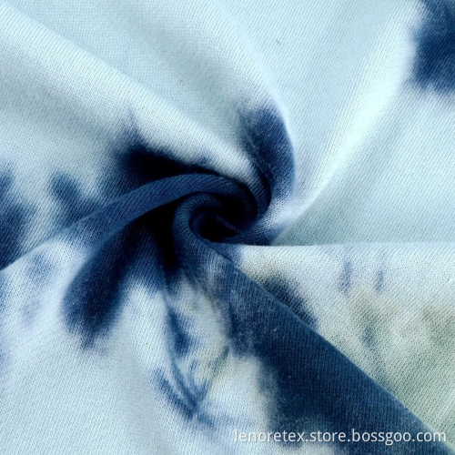 Bomull Tie-färgad Små Loop Stickning Fransk Terry Fabric